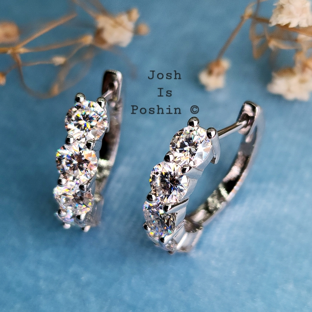 2.4CTW Moissanite Hoop earrings in sterling silver